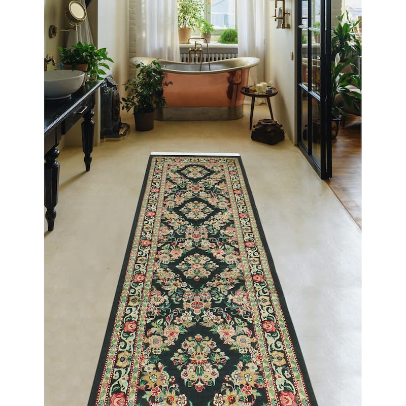 Pak-Persian Eloy Black/Ivory Runner - 2'4" x 7'10"