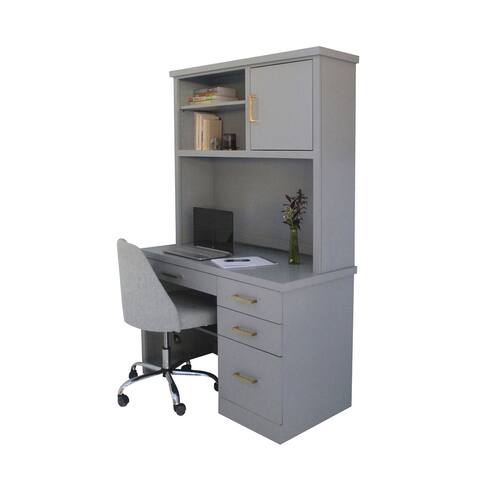 Oslo Single Pedestal Desk and Hutch