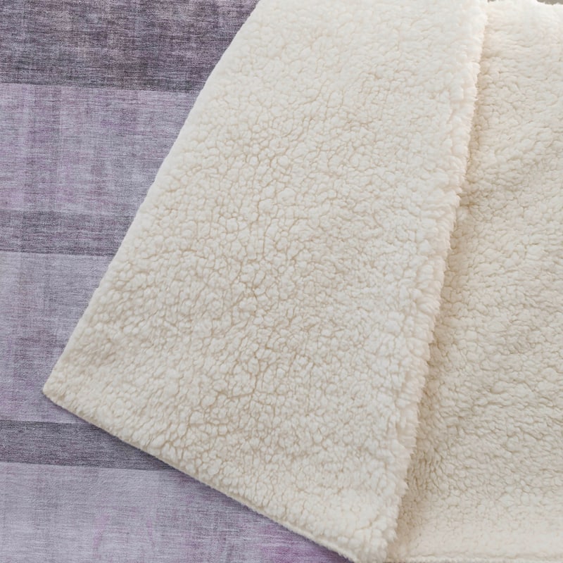 Premium Machine Washable Modern Ombre Sherpa Throw Blanket
