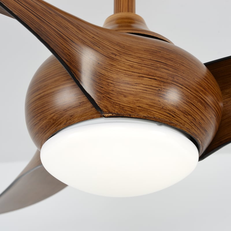 Sofucor 52" Solid Wood/ABS Noiseless Ceiling Fan with Dimmable Light Optional and Remote, 6-Speed Reversible, Smart Optional