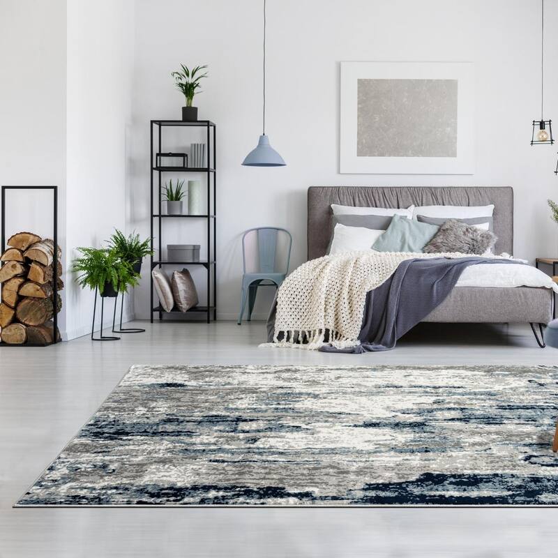 Luxe Weavers Modern Distressed Abstract Area Rug