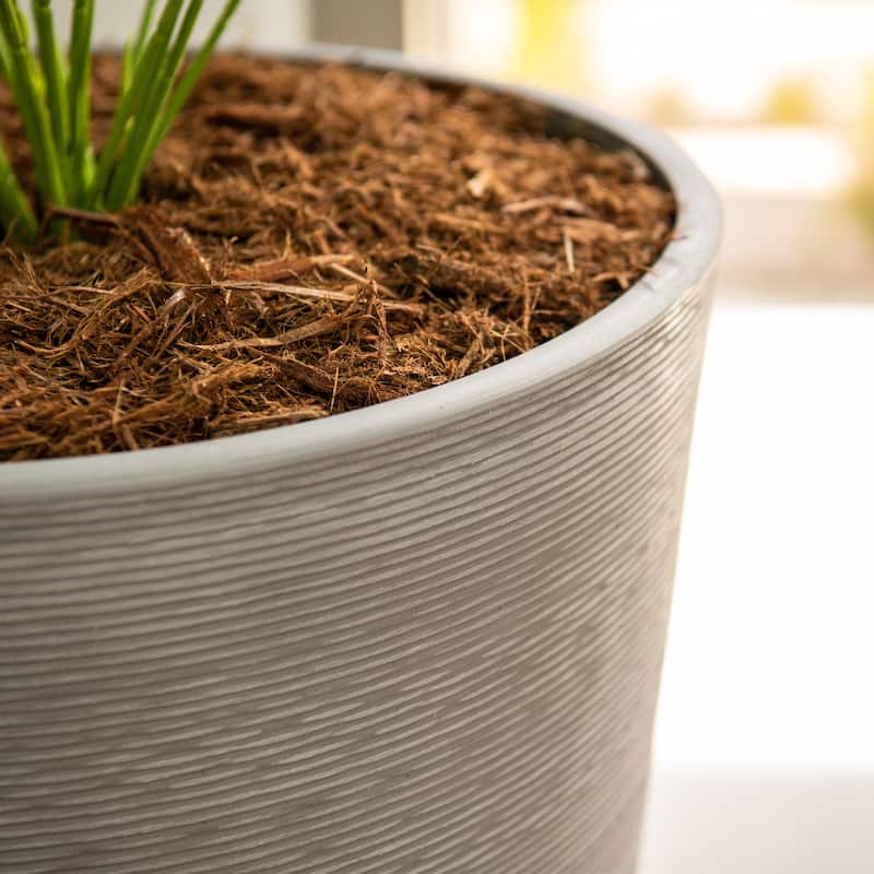 XBrand Modern 28-Inch Tall Round Planter, Modern Tapered Planter Perfect for Indoor & Outdoor Planter, Patio Décor