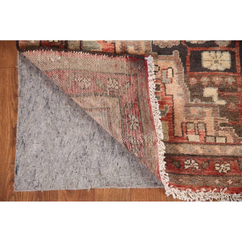 Hand Knotted Oriental 100% Wool Carpet Traditional Geometric Brown Malayer Runner Rug - 10' 0'' X 3' 9''