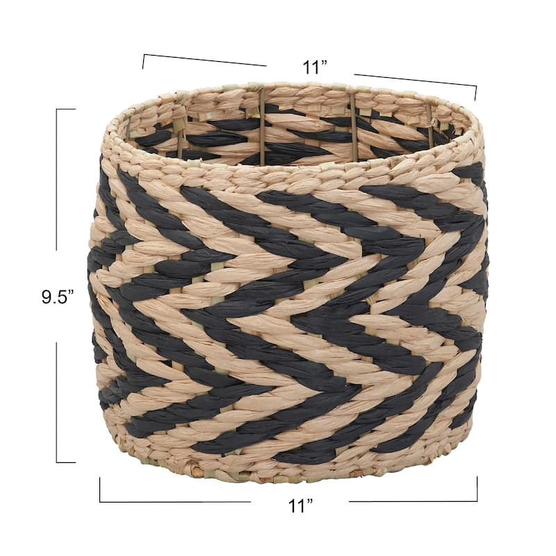 Household Essentials Cattail and Paper Zee Basket - 11.2"L x 11.2"W x 9.8"H