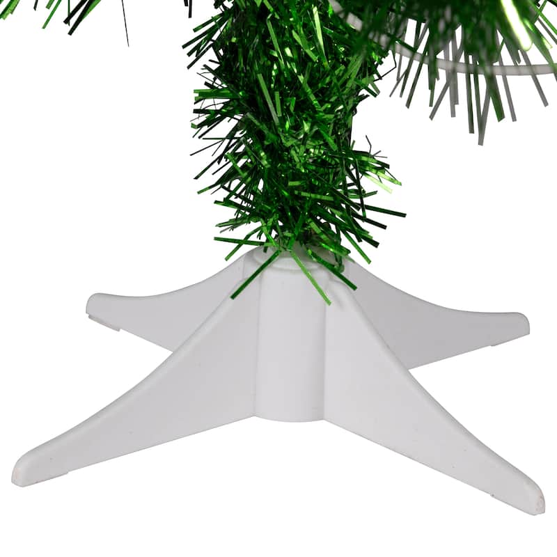 2' Paradise Lime Green Tinsel Pine Artificial Tree Clear Lights - under-3-feet