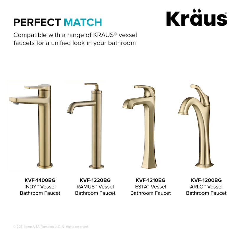KRAUS Pop-Up Drain for Vessel Bathroom sink