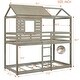preview thumbnail 15 of 25, Adorable Loft Bunk Bed with Window and Roof Design, Twin over Twin - Safe and Fun