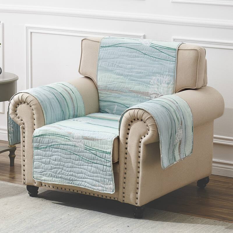 Greenland Home Fashions Maui Reversible Arm Chair Protector - 81 x 81 inches