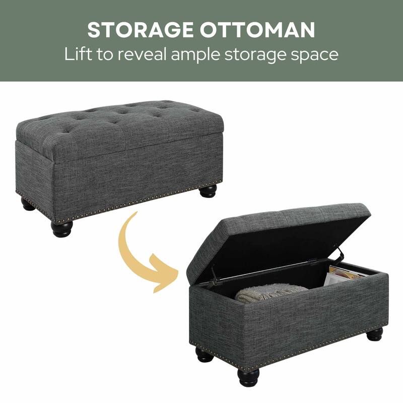 Convenience Concepts Designs4Comfort 7th Avenue Storage Ottoman Bench