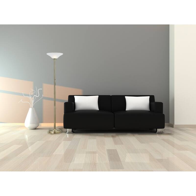 Classic Coordinates 71" LED Torchiere Lamp with Hammered Glass