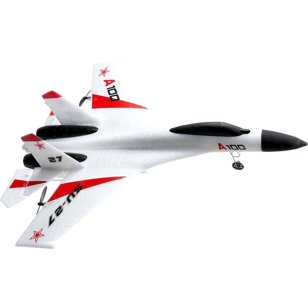 slide 2 of 7, RC Plane, 4 Channel Remote Control Airplane with 6-Axis Gyro Stabilizer with 2 Batteries - 2.4GHZ 4 Channel 2.4GHZ 4 Channel
