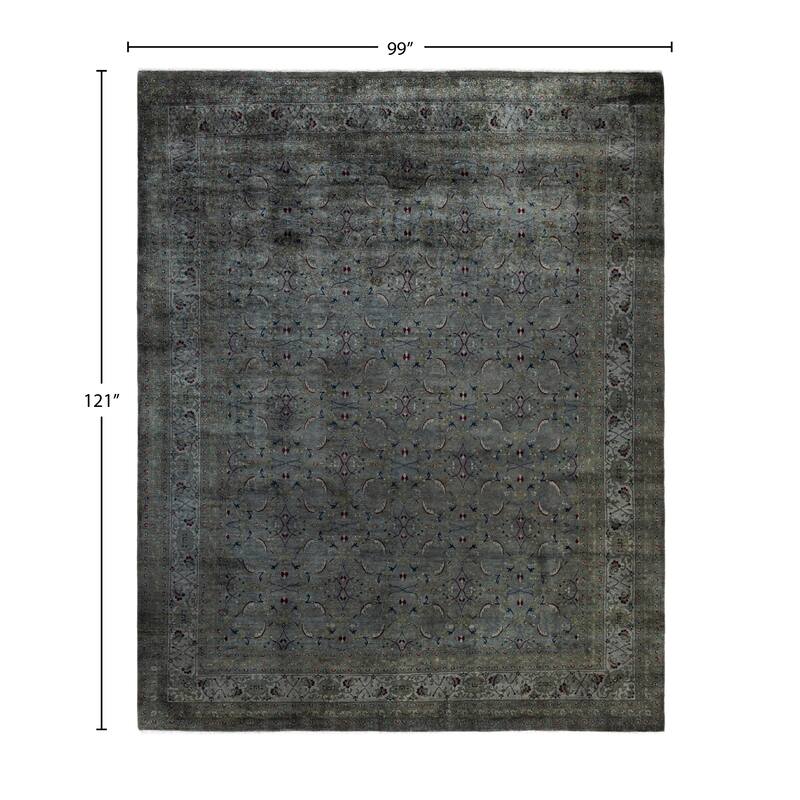 Overdyed One-of-a-Kind Hand-Knotted Area Rug - Gray - 8' 3" x 10' 1"