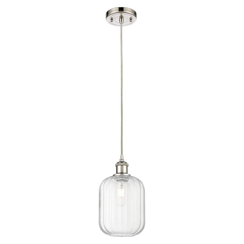 Innovations Lighting Endless Possibilities Ballston - Preston - 1 Light 7" Jar Shade Cord Hung Mini Pendant - Clear/Polished Nickel
