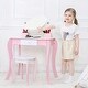 preview thumbnail 6 of 8, Kids Vanity Makeup dresser set with 360 Mirror Drawer Dressing Table Stool Girl - 11.6*39.3*26.7