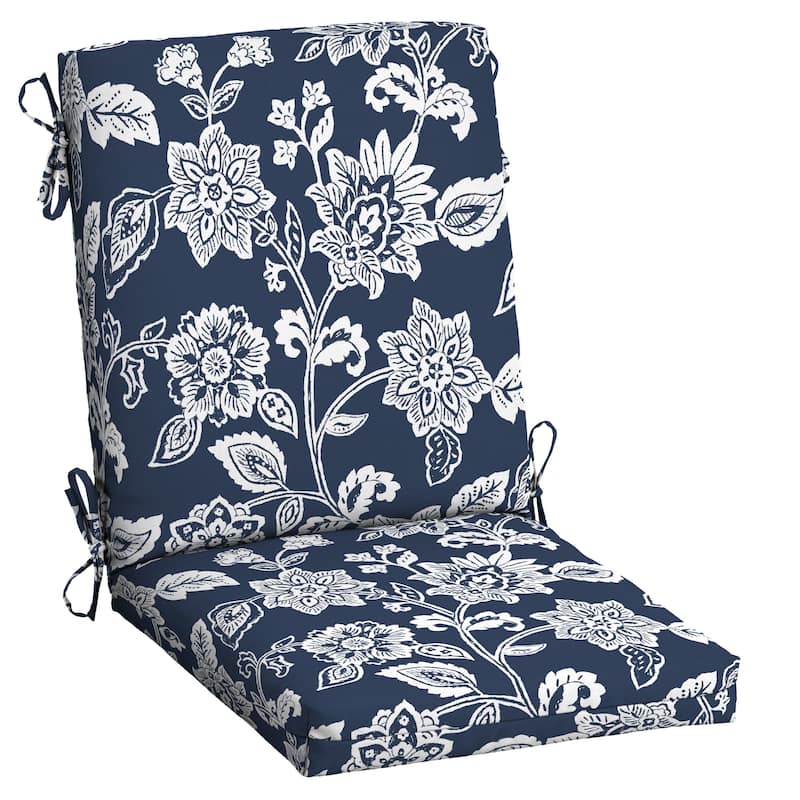 ARDEN Americana Outdoor Dining Chair Cushion - 44 in L x 20 in W x 3.5 in H - Sapphire Ashland Jacobean