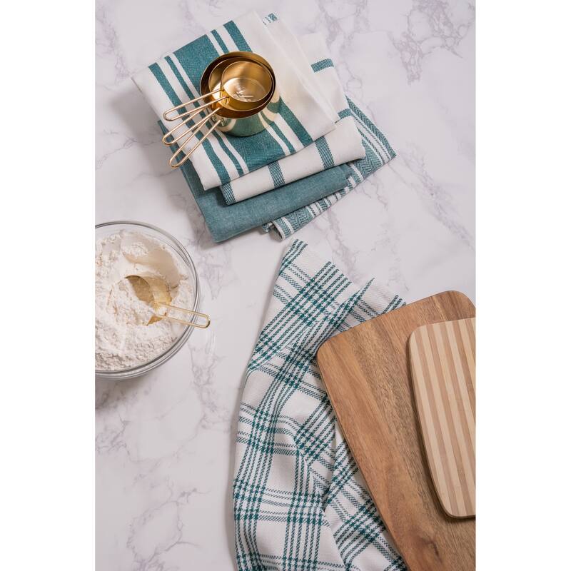 Design Imports Assorted Woven Dishtowel Set of 5 (28 inches long x 18 inches wide)