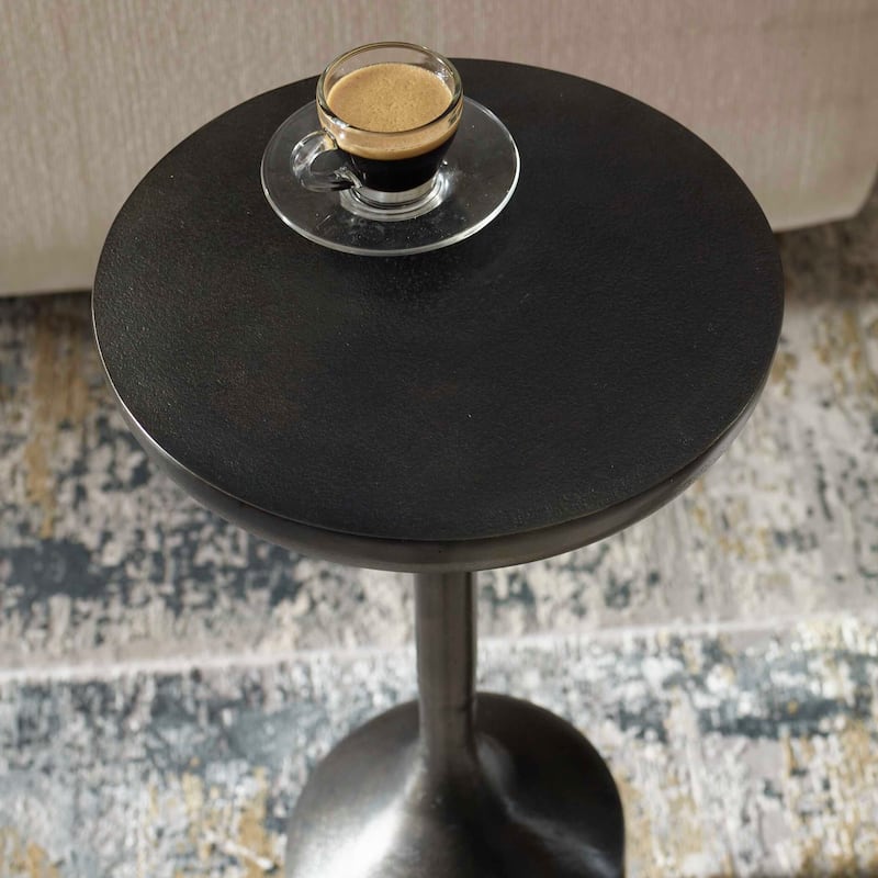 Copper Grove Raw Dark Brown Aluminum Round Accent Table