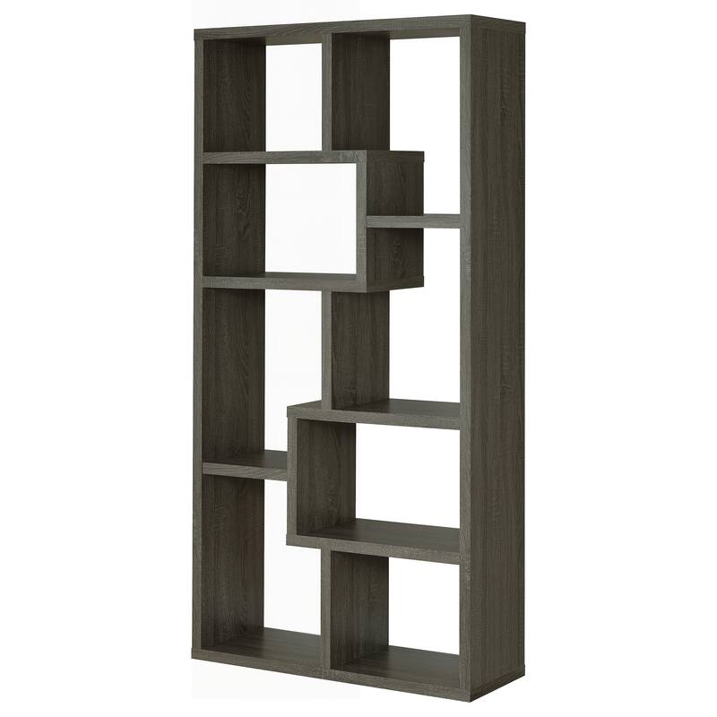 Sturdy Geometric Bookcase with Abundant Shelves for Versatile Storage