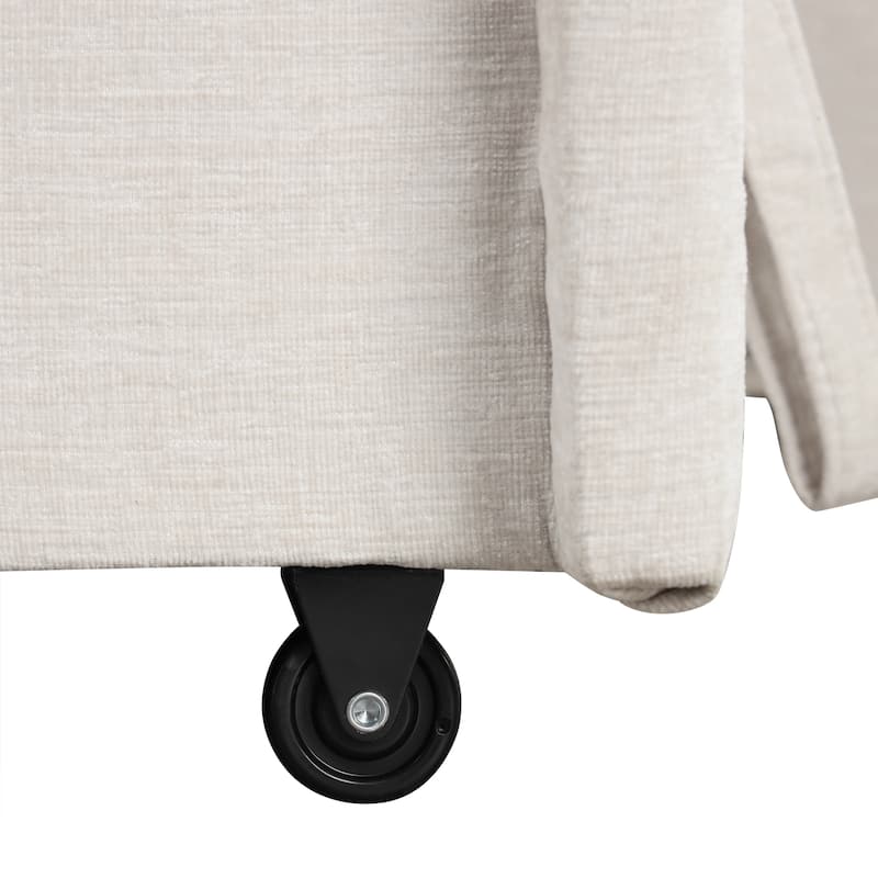 Beige 90.6'' L-Shaped 6-Seat Modular Sofa with Built-In Storage and USB Ports