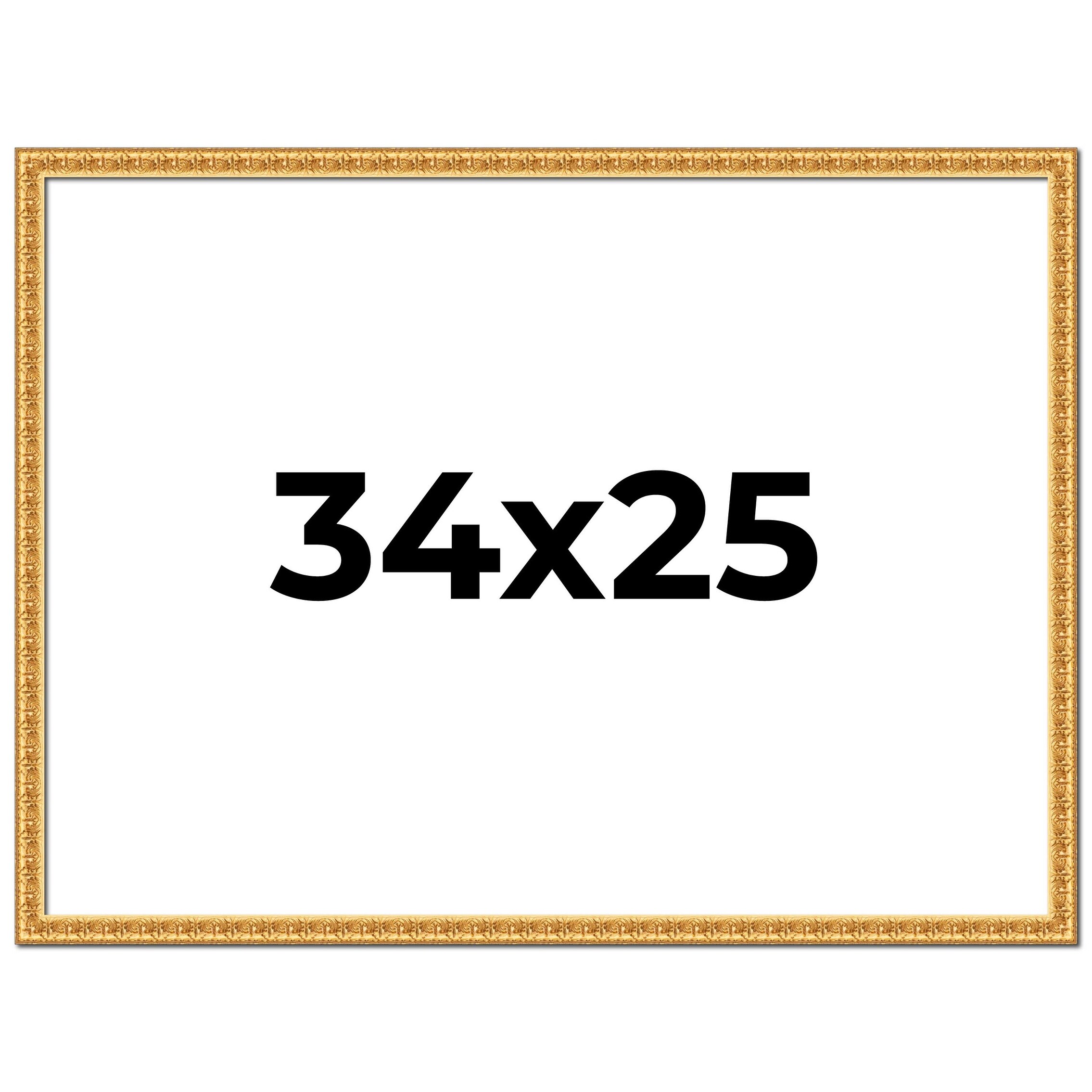34x25 Frame Gold Real Wood Picture Frame Width 1 inches | Interior