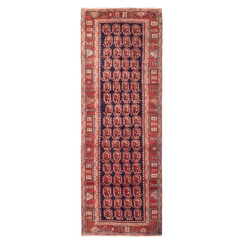 ECARPETGALLERY Hand-knotted Andelz Dark Navy Wool Rug - 3'8 x 10'8