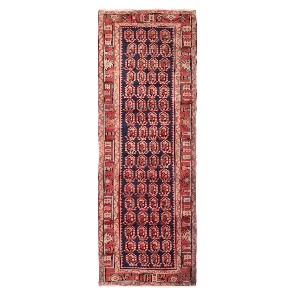 ECARPETGALLERY Hand-knotted Andelz Dark Navy Wool Rug - 3'8 x 10'8