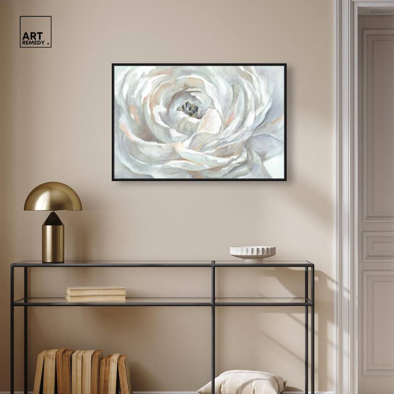 Powdery Peony Canvas by Art Remedy