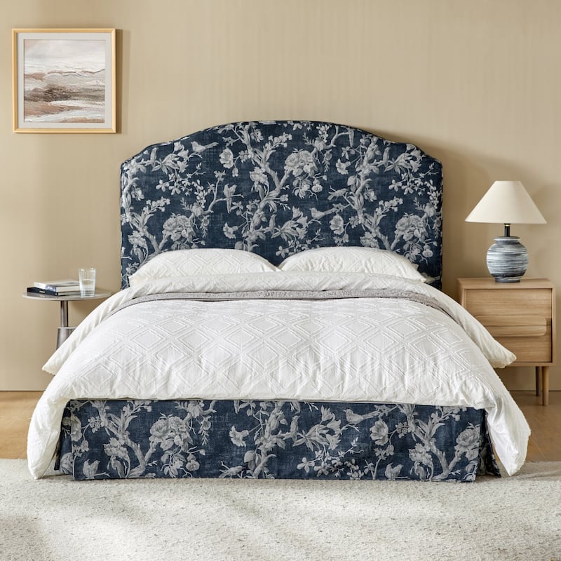 Kristian Traditional Bedroom Machine Washable Slipcovered Bed with Variety Fabric Choice Set-QB by HULALA HOME