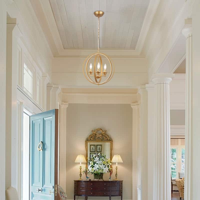 3-Light Farmhouse Globe Chandelier for Dining Room Kitchen Island