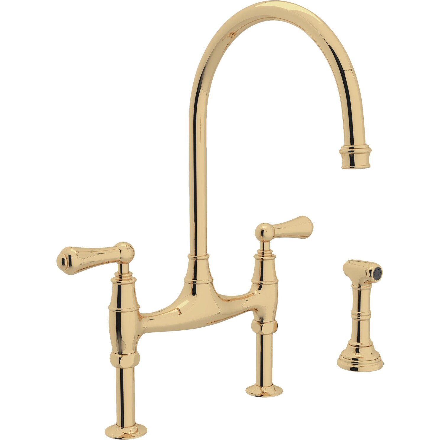 Shop Rohl U 4719l 2 Perrin Rowe 1 8 Gpm Bridge Kitchen Faucet