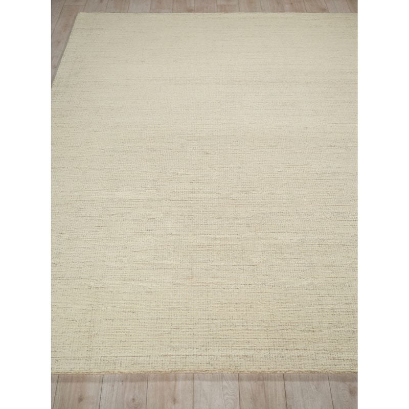 Elements Handmade Hand Tufted New Zealand Wool Beige/Ivory Area Rug.