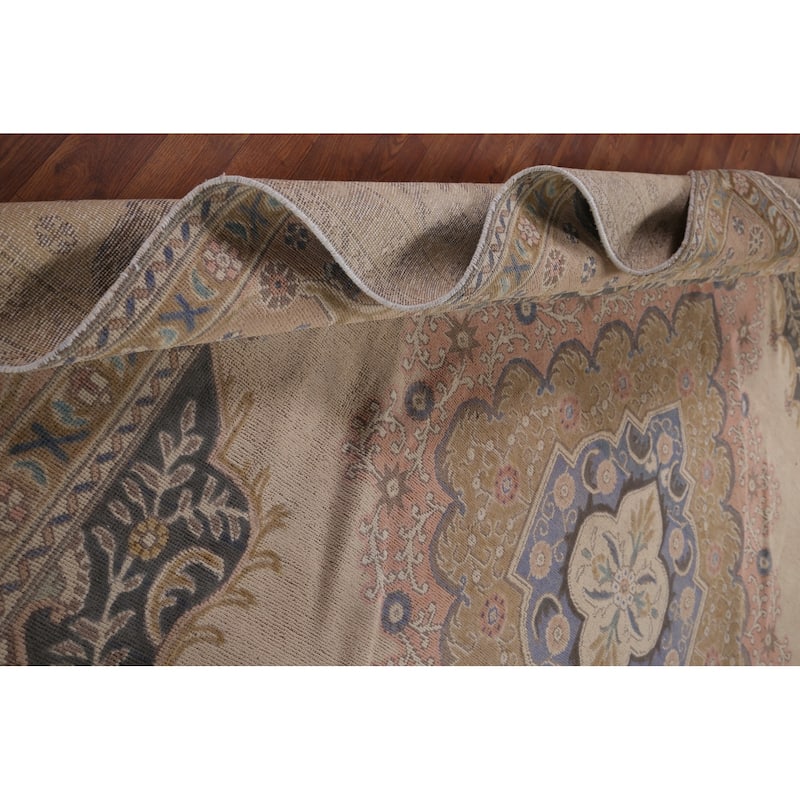 Tabriz Persian Vintage Area Rug Hand-Knotted Wool Carpet - 9'7" x 12'3"