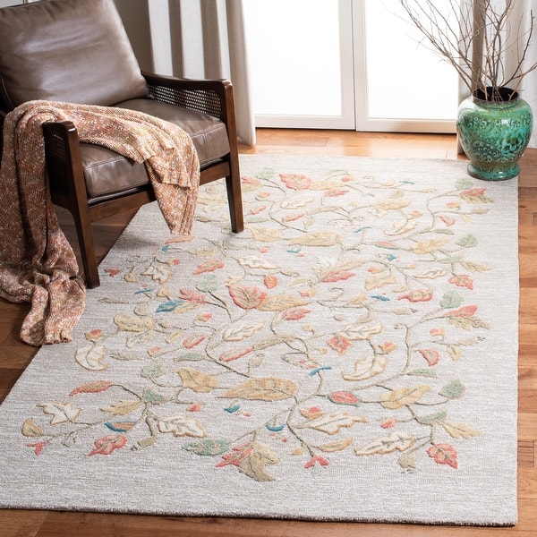 6' x 6' Round Safavieh Martha Stewart Collection MSR3611B Handmade Autumn Woods Wool & Viscose Area Rug Francesca Black 6' x 6' Round Safavieh Martha Stewart Collection MSR3611B Handmade Autumn Woods Wool & Viscose Area Rug Francesca Black
