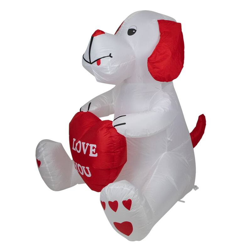 LED Lighted Inflatable Valentine's Day Doggie Outdoor Decoration - 4'