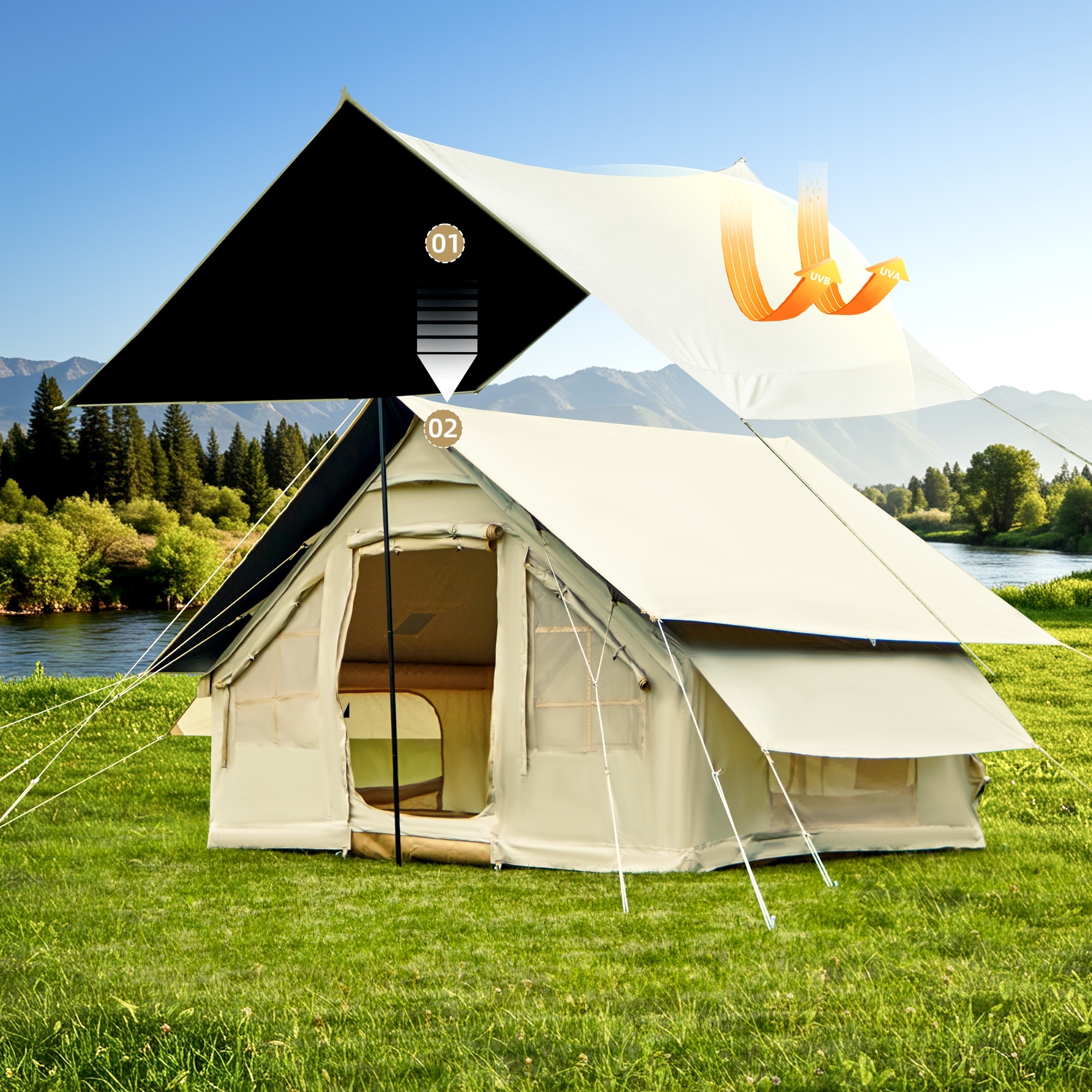 Ultimate Inflatable Camping Tent with Stove Jack Waterproof Easy