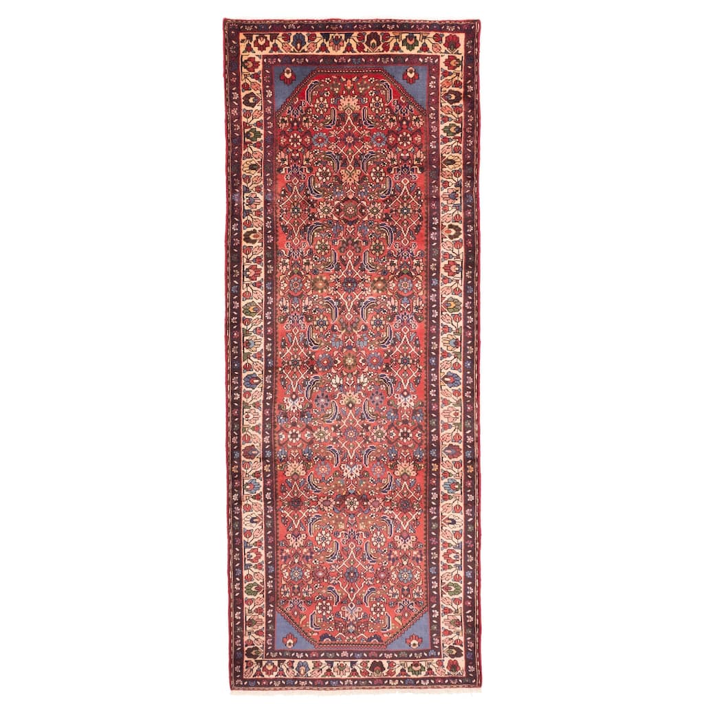 ECARPETGALLERY Hand-knotted Andelz Red Wool Rug - 3'6 x 9'4