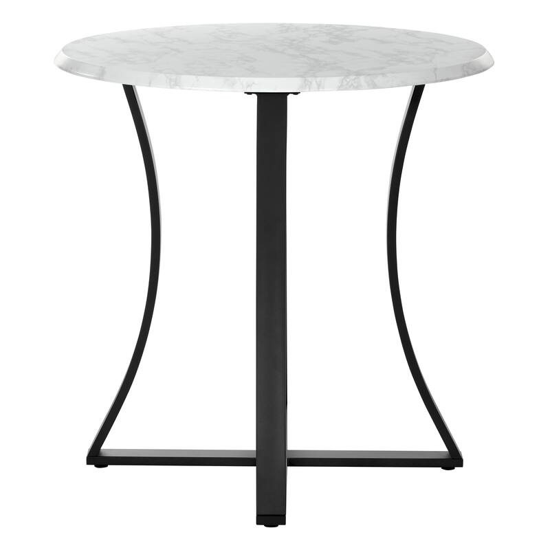 3-Piece 36" Round Top Counter Height Dining Table with 2 Faux Leather Stools