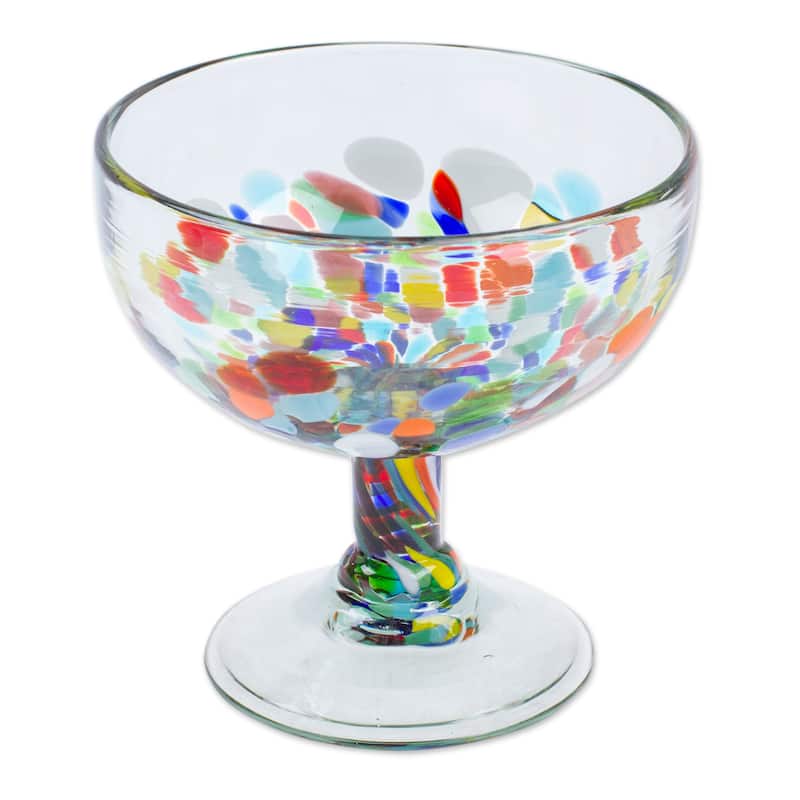 Novica Handmade Chromatic Celebration Handblown Recycled Cocktail Glasses (Set Of 4)