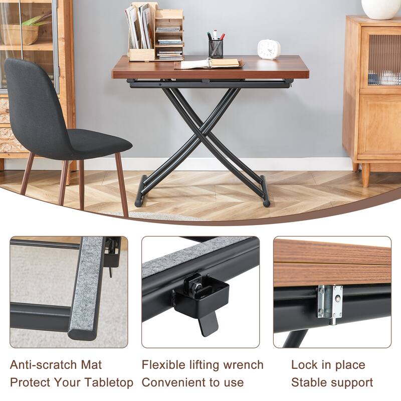 Modern minimalist multifunctional lift table, dressing table, coffee table, dining table, and office table