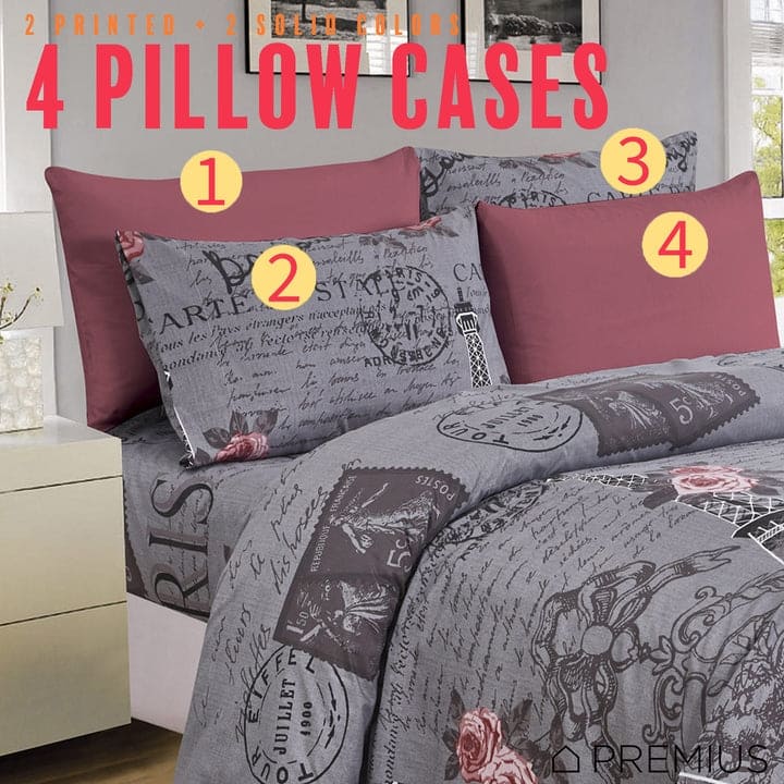 PREMIUS Premium Bonjour 4 & 6 Piece Microfiber Printed Wrinkle-Free Sheet Set