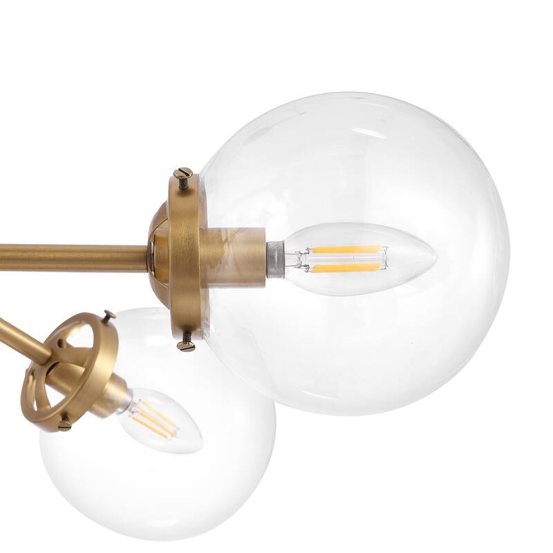 GetLedel 8-Light Dimmable Sputnik Chandelier with Glass Globe Shades