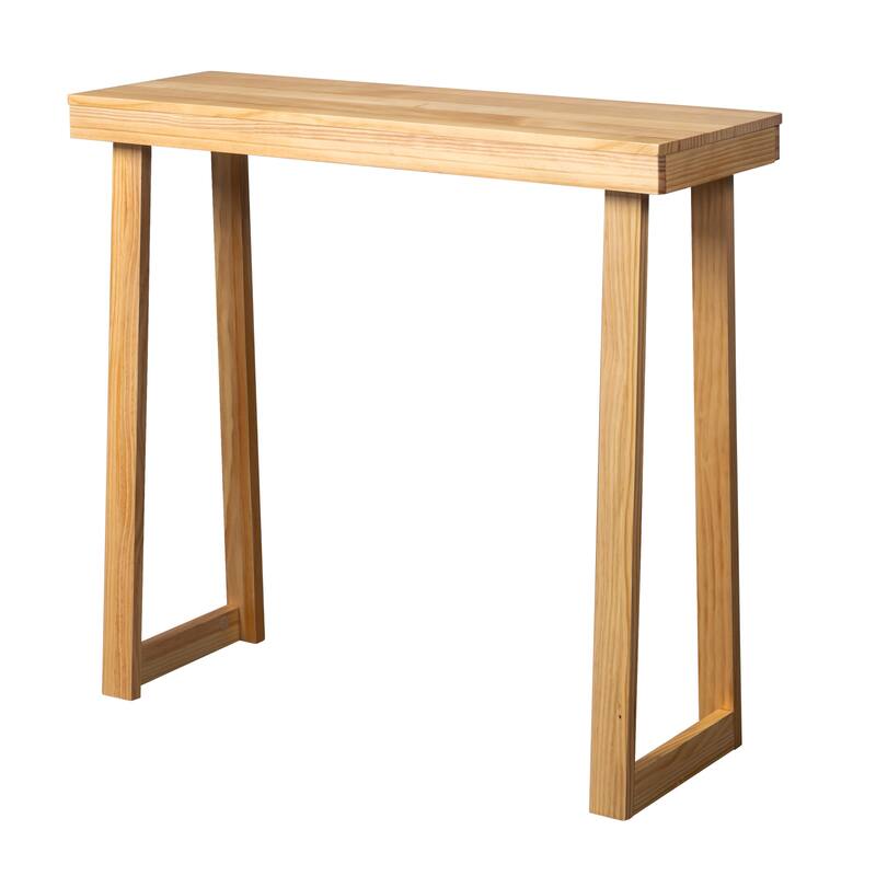 Narrow Solid Pine Wood Entryway Console Table for Small Space Living Room Furniture Decor