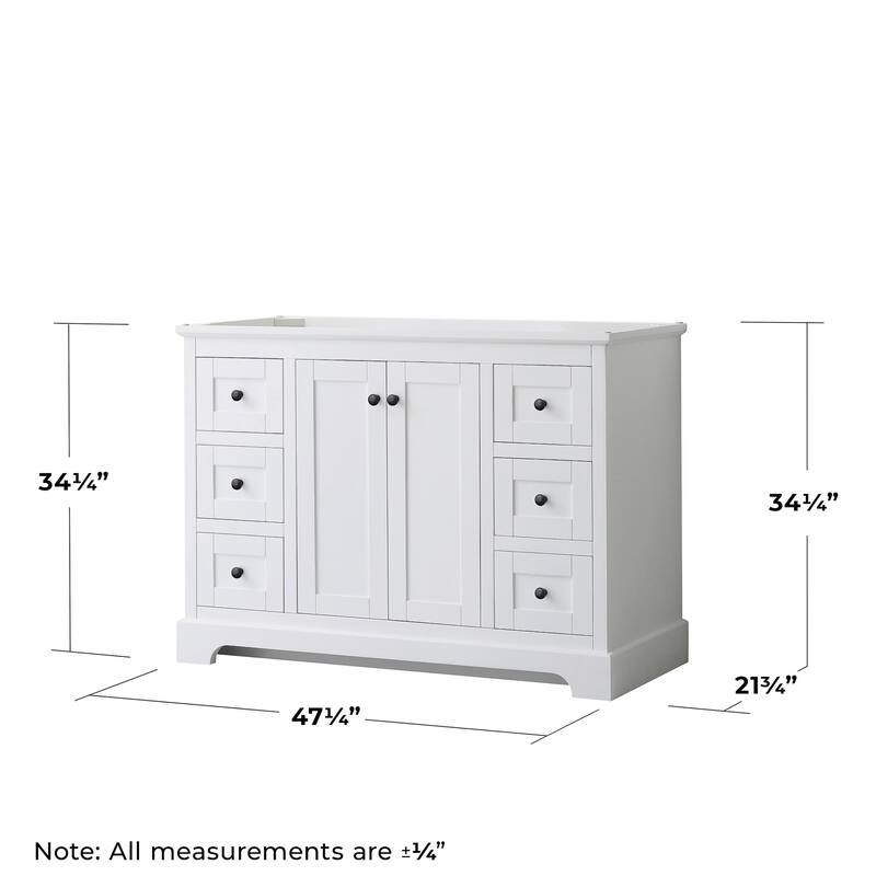 Wyndham Collection Avery 48" Single Free Standing Vanity Cabinet Only