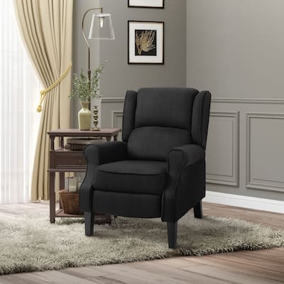 Wingback Heated Massage Chair Vintage Upholstered Recliner Chair with Adjustable Backrest Remote Control Side Pocket Storage