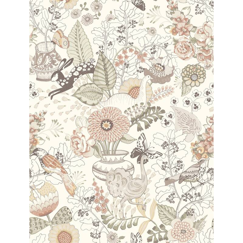A-Street Prints Whimsy Coral Fauna Wallpaper
