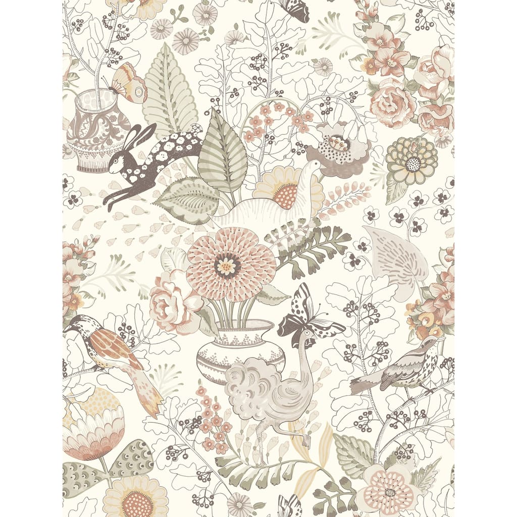 A-Street Prints Whimsy Coral Fauna Wallpaper
