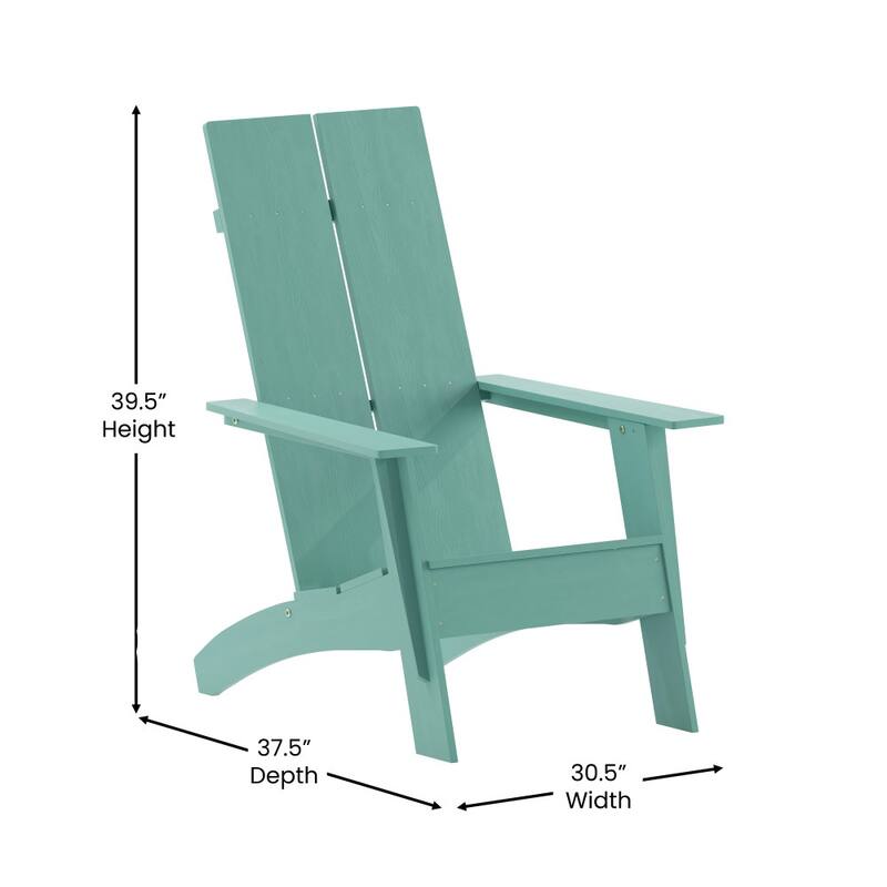 Modern Dual Slat Back Adirondack Style Patio Chair