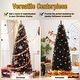 preview thumbnail 10 of 11, Gymax 6/7 FT Pre-lit Black Christmas Tree Artificial PVC Slim Pencil - See details
