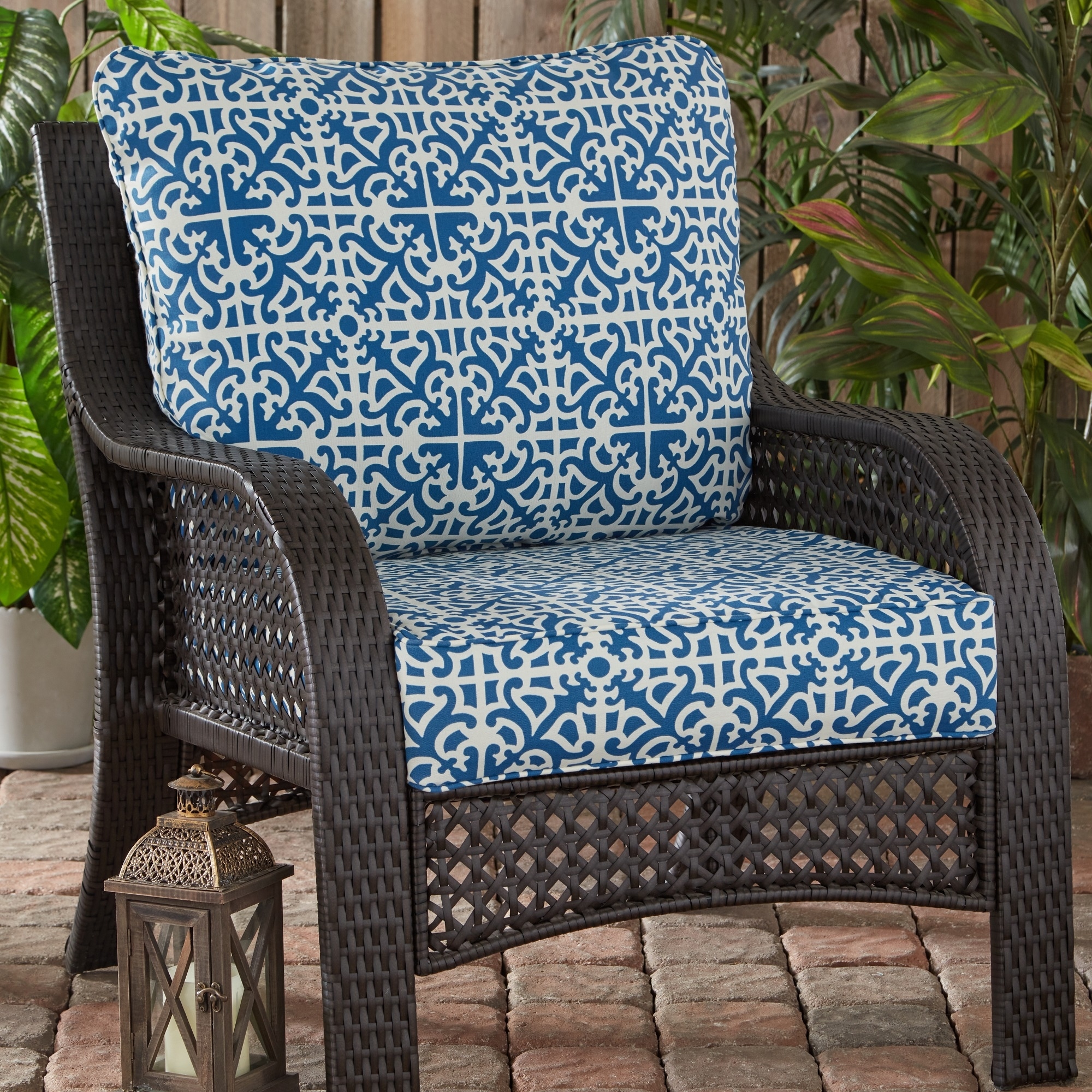 Blue outdoor cushions sale best sale