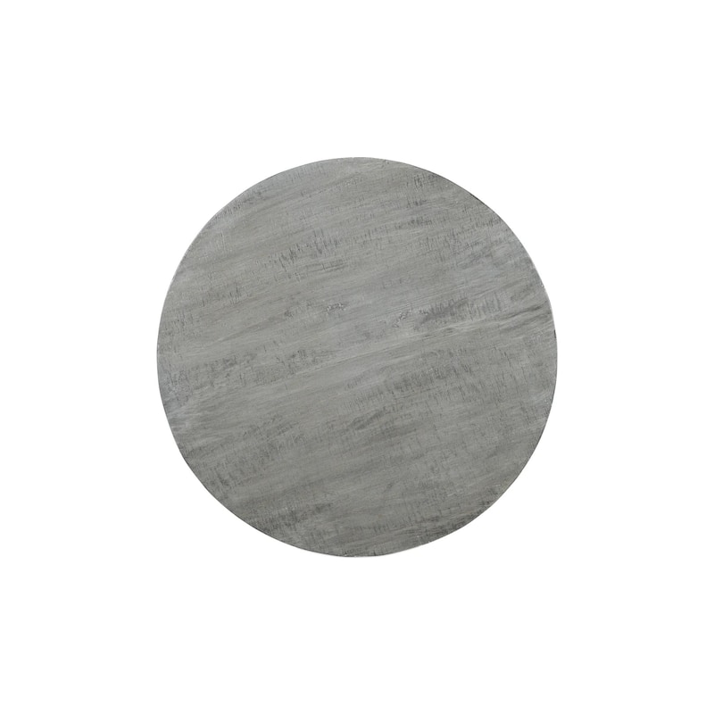 Solid Wood Round Dining Table with Cross Metal Legs - 51"